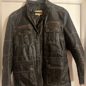 Vintage Dark Brown Leather Men’s Coat